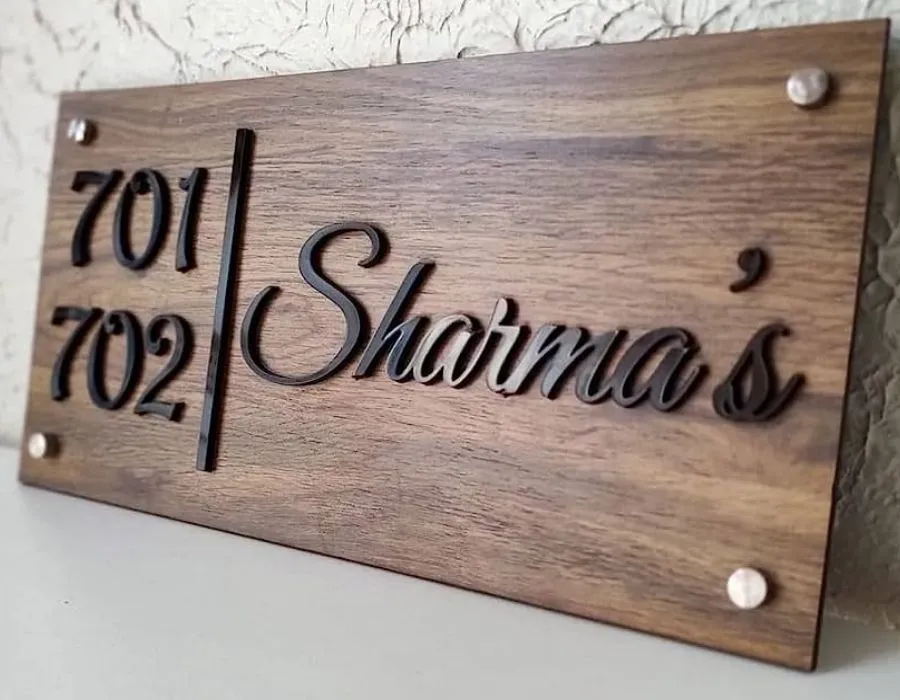 Wooden Plate with Acrylic 3D Letters